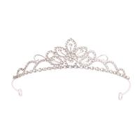 Bridal Tiaras, Zinc Alloy, silver color plated, fashion jewelry & for children & with rhinestone, silver color, Inner Approx 145mm 