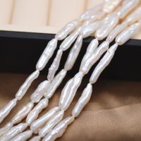 Perles de nacre de culture d'eau douce Biwa, perle d'eau douce cultivée, Pipa, DIY, blanc, 20mm Environ 40 cm, Vendu par brin