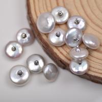 Perlas cultivadas de agua dulce botón para ropa, Bricolaje & diverso tamaño para la opción, Blanco, Vendido por UD
