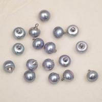 Perlas cultivadas de agua dulce botón para ropa, Bricolaje & diverso tamaño para la opción, gris, Vendido por UD