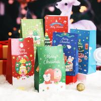 Weihnachtsgeschenkbeutel, Papier, Weihnachts-Design, gemischte Farben, 150x97x267mm, verkauft von setzen[