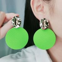 Zinc Alloy Drop Earring, Round, painted, fashion jewelry & for woman 