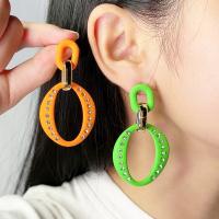 Boucle d'oreille de goutte acrylique, peinture, bijoux de mode & pour femme & avec strass & creux, plus de couleurs à choisir Vendu par paire