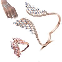 Rhinestone en alliage de zinc bijoux , aile d'ange, Placage, styles différents pour le choix & pour femme & avec strass, Vendu par PC