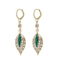 Cubic Zircon (CZ) Drop Earring, Zinc Alloy, Teardrop, gold color plated, micro pave cubic zirconia & for woman 
