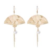 Plastic Pearl Zinc Alloy Earring, with Plastic Pearl, plated, vintage & for woman [