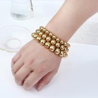 Stainless Steel Chain Bracelets, 304 Stainless Steel, Round, Vacuum Ion Plating, fashion jewelry & for man, golden 