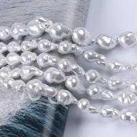 Perles nacres baroques de culture d'eau douce , perle d'eau douce cultivée, DIY, blanc, 11-13mm Environ 36 cm, Vendu par brin