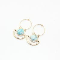 Turquoise Zinc Alloy Earring, with turquoise, fashion jewelry & for woman 50mm 