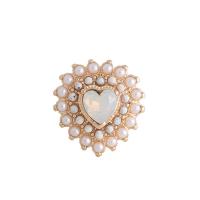 Bague en plastique perle en alliage de zinc, avec perle de plastique, bijoux de mode & pour femme, plus de couleurs à choisir, Diamètre inté Environ 17mm, Vendu par PC