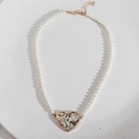 Plastic Pearl Necklace, with Shell & fashion jewelry & for woman Approx 15.74 Inch 