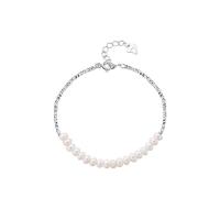 Sterling Silver Bracelets, 925 Sterling Silver, with Shell Pearl, fashion jewelry & for woman Approx 7.87 Inch 