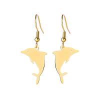 Stainless Steel Drop Earring, 304 Stainless Steel, Shark, Vacuum Ion Plating, fashion jewelry & for woman 
