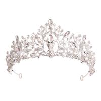 Bridal Tiaras, Zinc Alloy, silver color plated, fashion jewelry & for woman & with rhinestone, silver color, Inner Approx 140mm 