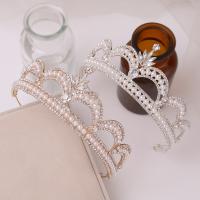 Bridal Tiaras, Zinc Alloy, with Plastic Pearl & Iron, plated, fashion jewelry & for woman & with rhinestone Inner Approx 145mm 