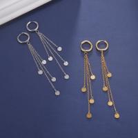 Stainless Steel Drop Earring, Titanium Steel, Vacuum Ion Plating, fashion jewelry & for woman 
