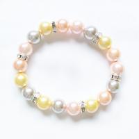 Bracelets coquillage de mer du sud, Shell Pearl, Rond, poli, bijoux de mode & perle d'imitation & pour femme, plus de couleurs à choisir Environ 18 cm, Vendu par PC