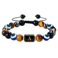 Gemstone Bracelets, with Knot Cord, fashion jewelry & letters are from A to Z & Unisex & adjustable 10mm Approx 7-11.5 Inch 