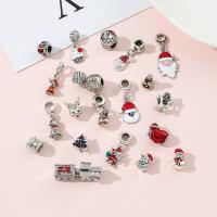 Zinc Alloy Christmas Pendants, silver color plated, DIY  & enamel 