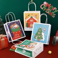 Weihnachtsgeschenkbeutel, Papier, Rechteck, Weihnachts-Design & verschiedene Muster für Wahl, keine, 180x80x210mm, verkauft von PC[