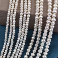 Natural Freshwater Pearl Loose Beads, Slightly Round, DIY white Approx 38 cm 