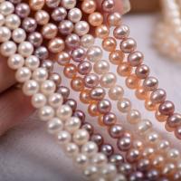 Natural Freshwater Pearl Loose Beads, Slightly Round, DIY 6mm Approx 39 cm 
