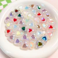 Perles acryliques plaquée, Acrylique, coeur, DIY, plus de couleurs à choisir Environ 3mm, Vendu par PC
