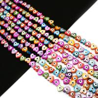 Mode Evil Eye Perlen, Süßwassermuschel, Herz, DIY & Emaille, gemischte Farben, 8mm, Länge:ca. 38 cm, verkauft von Strang