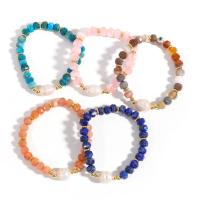 Bracelets perles de pierres semi-précieuses, laiton, avec pierre gemme & perle d'eau douce cultivée, Placage, bijoux de mode & différents matériaux pour le choix, plus de couleurs à choisir cm, Vendu par PC[