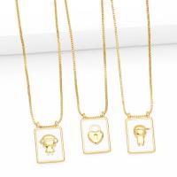 Brass Jewelry Necklace, plated, fashion jewelry & enamel cm 