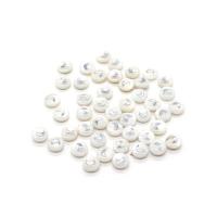 Abalorios de Nácar Blanca Natural, Esférico, Bricolaje & diferentes patrones para la opción, Blanco, 6mm, 20PCs/Bolsa, Vendido por Bolsa