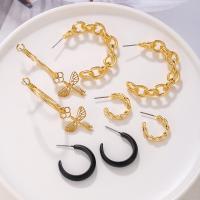 Zinc Alloy Stud Earring, 4 pieces & fashion jewelry & for woman 