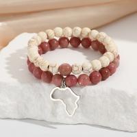 Gemstone Bracelets, Elastic Thread, with Natural Stone, handmade, 2 pieces & fashion jewelry & Unisex Approx 18 cm 