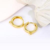 Brass Hoop Earring Components, real gold plated, DIY [