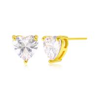 Cubic Zircon Brass Earring, real gold plated & micro pave cubic zirconia & for woman 