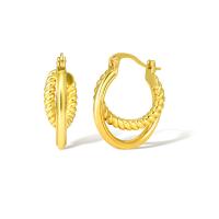 Messing Tropfen Ohrring, vergoldet, für Frau, Goldfarbe, verkauft von Paar
