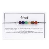 Gemstone Bracelets, Natural Stone, with Wax Cord & Labradorite & Amethyst, fashion jewelry & for woman 