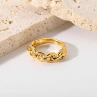 Stainless Steel Finger Ring, 304 Stainless Steel, 18K gold plated, fashion jewelry & for woman, golden, 6.5mm 
