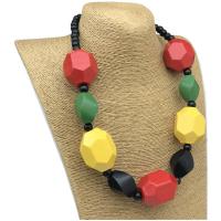 Wood Necklace, handmade, fashion jewelry & for woman, multi-colored cm 