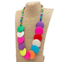 Wood Necklace, handmade, fashion jewelry & for woman, multi-colored 
