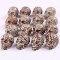 Gemstone Decoration, Chinese Painting Stone, Skull, polished, for home and office, mixed colors 