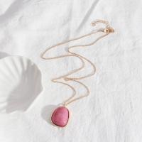 Драгоценный камень Ожерелья, цинковый сплав, с окрашенный мрамор, ювелирные изделия моды & Женский, длина:Приблизительно 19.68 дюймовый, продается PC