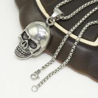 Stainless Steel Jewelry Necklace, 316 Stainless Steel, with Titanium Steel, Skull, fashion jewelry & for man, original color Approx 23.62 Inch 