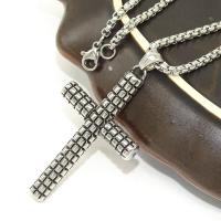 Stainless Steel Jewelry Necklace, 316 Stainless Steel, with Titanium Steel, Cross, fashion jewelry & for man, original color Approx 23.62 Inch 