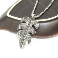 Stainless Steel Jewelry Necklace, 316 Stainless Steel, with Titanium Steel, Leaf, fashion jewelry & for man, original color Approx 23.62 Inch 