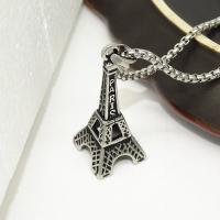 Stainless Steel Sweater Chain Necklace, 316 Stainless Steel, Eiffel Tower, fashion jewelry & for man, original color Approx 23.62 Inch 