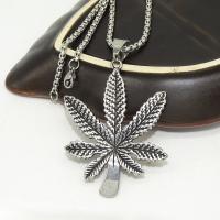 Stainless Steel Jewelry Necklace, 316 Stainless Steel, Leaf, fashion jewelry & for man, original color Approx 23.62 Inch [