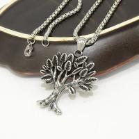 Stainless Steel Jewelry Necklace, 316 Stainless Steel, with Titanium Steel, Tree, fashion jewelry & for man, original color Approx 23.62 Inch 