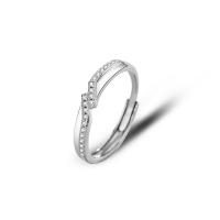 Cubic Zirconia Micro Pave Sterling Silver Finger Ring, 925 Sterling Silver, fashion jewelry & Unisex & micro pave cubic zirconia, US Ring 