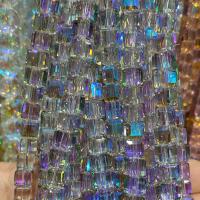 Kubische Kristallperlen, Kristall, Würfel, poliert, DIY, mehrere Farben vorhanden, 8mm, Länge:ca. 80 cm, ca. 100PCs/Strang, verkauft von Strang